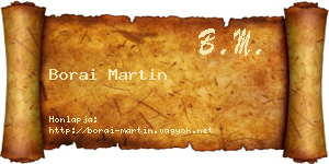 Borai Martin névjegykártya